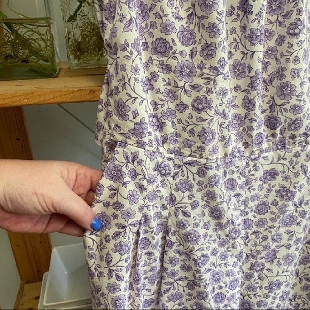 Gal Meets Glam Purple Lilac Floral Wide Leg Etta Double Tie Back Jumpsuit 8 - Picture 7 of 16